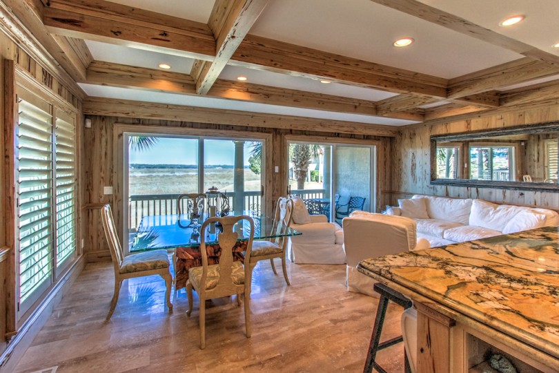 living room looking out to ocean